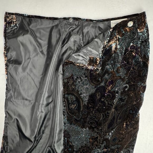 Tasha Polizzi Velvet Burnout Maxi Wrap Skirt M Western Fairy Whimsigoth Paisley - Picture 6 of 11